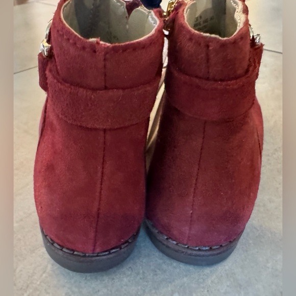 Janie and Jack Deep Ruby Suede Buckle Bootie - Picture 5 of 6